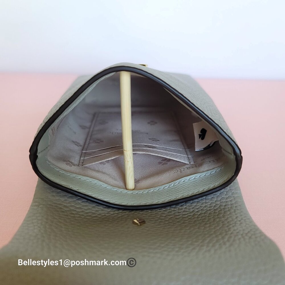 KATE SPADE Bradley North/South Pebbled Leather Phone Crossbody-True Taupe πβ - Picture 14 of 16